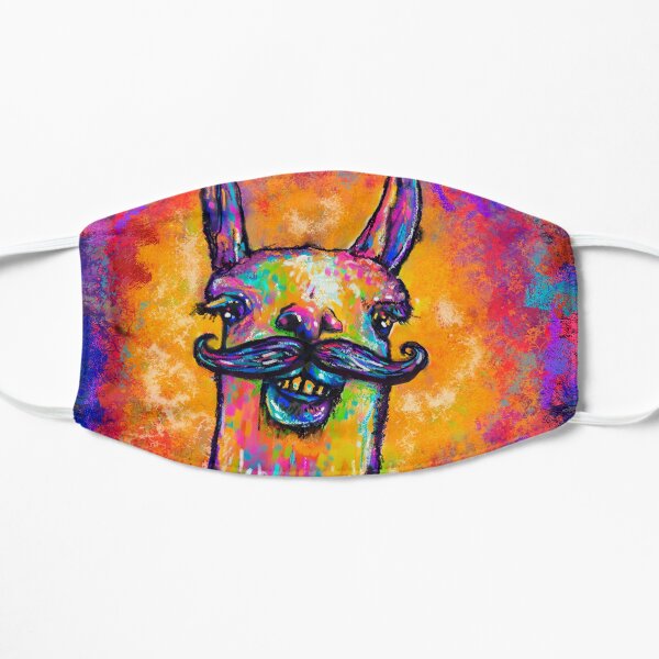 The Amazing Llama with a Mustache Flat Mask