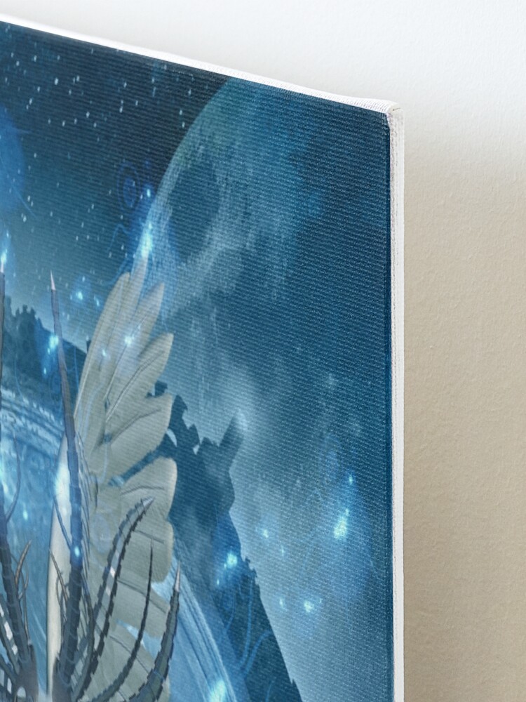 Alternate view of Awesome white wolf with wings Mounted Print