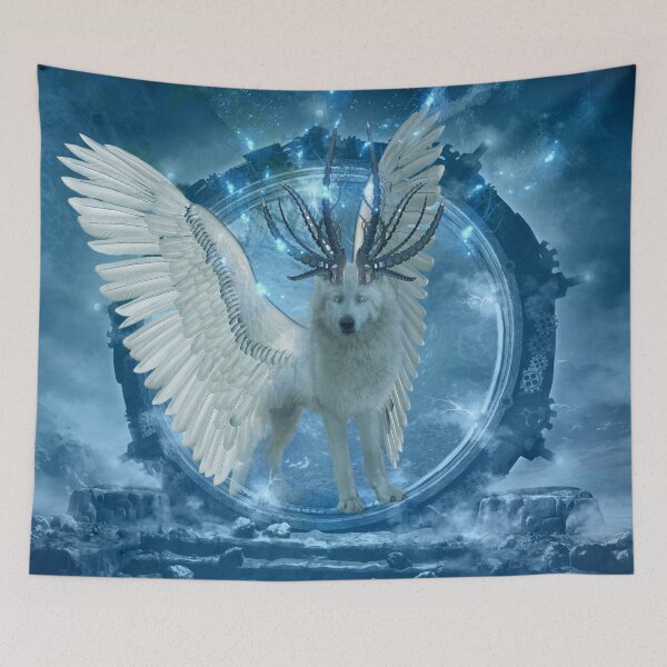 Item preview, Awesome white wolf with wings designed and sold by nicky2342.