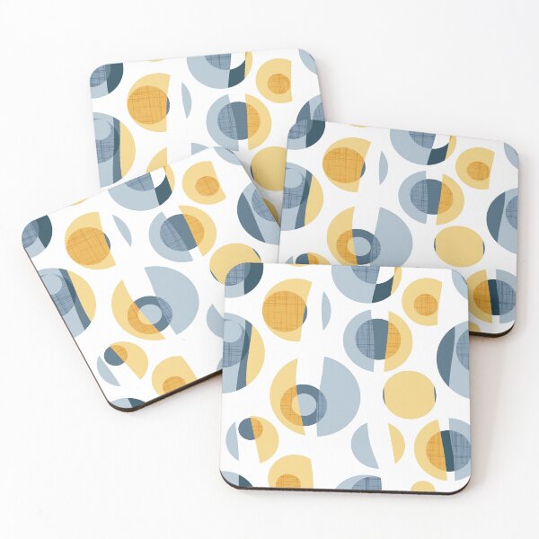 Item preview, Rounded inspiration // white background yellow and blue circles designed and sold by SelmaCardoso.
