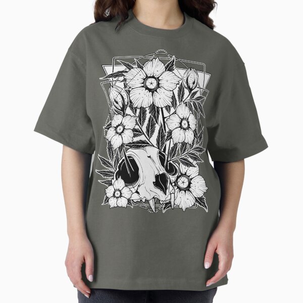 Item preview, Cat skull and pretty flowers designed and sold by vonKowen.
