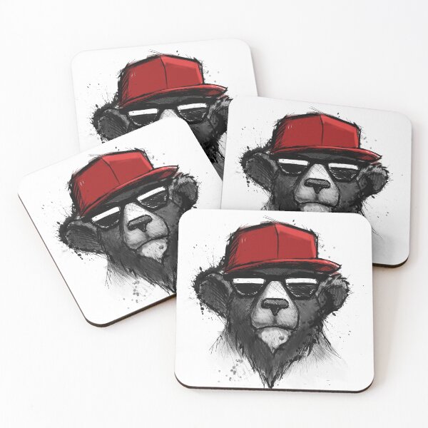 Item preview, Cool Bear with Red Hat - Streetwear Style Design designed and sold by Sebastian Stadler.