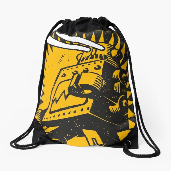 Black Robot Drawstring Bag