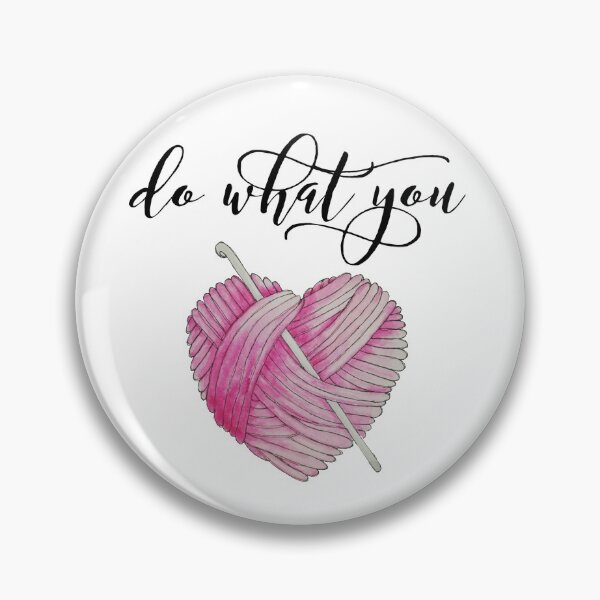 Item preview, Colourful Hand Painted Watercolour "Do What You Love" Hooked Crochet Hook and Pink Ball of Heart Yarn designed and sold by RosalieReeves.