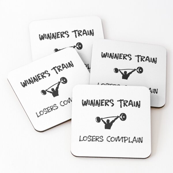 Item preview, Winners train, Losers complain! - Fun fitness wear designed and sold by Thread Collection.