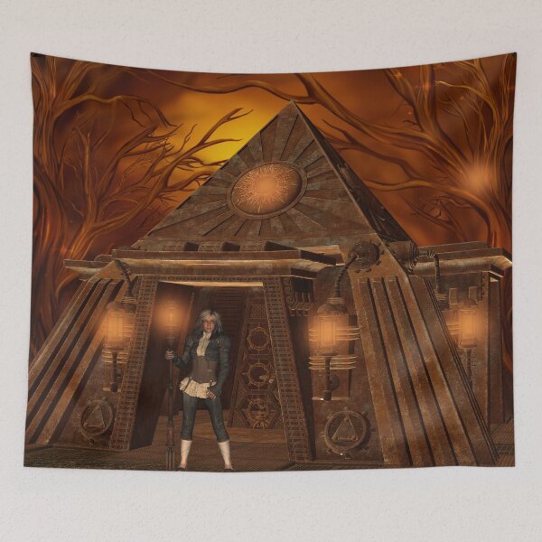 Item preview, Awesome steampunk pyramid with steampunk women designed and sold by nicky2342.
