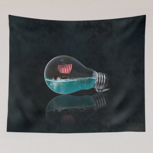 Item preview, Viking ship in a light bulb designed and sold by nicky2342.