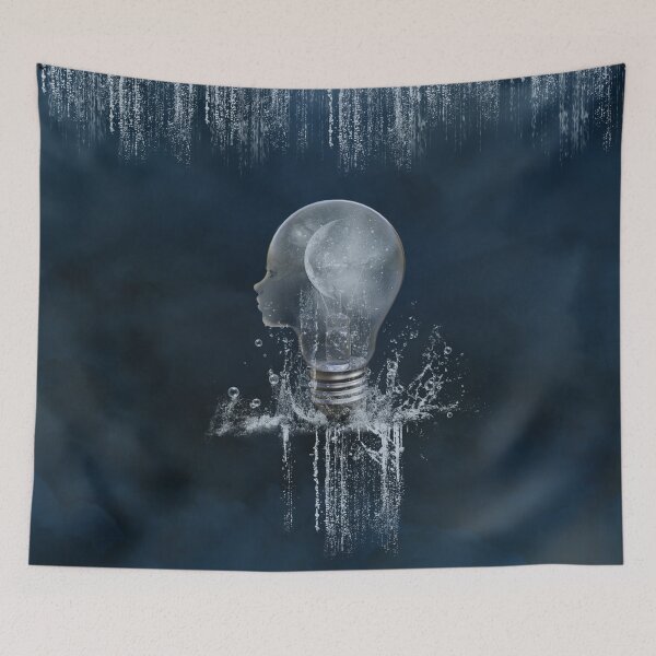Item preview, Awesome face light bulb with moon and clouds designed and sold by nicky2342.