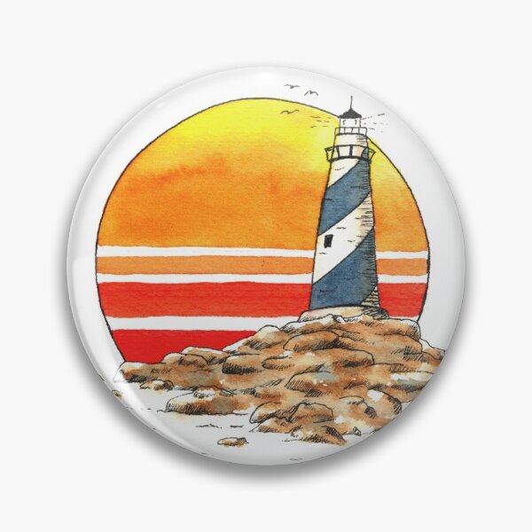 Item preview, Watercolor Vaporwave Outrun Lighthouse designed and sold by teadogart.