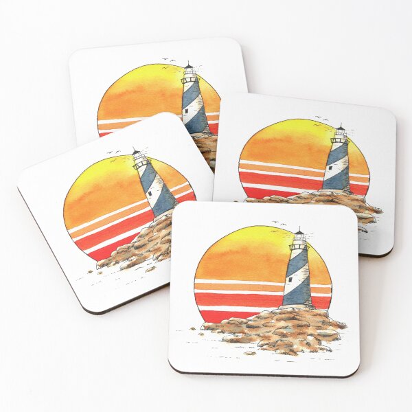 Item preview, Watercolor Vaporwave Outrun Lighthouse designed and sold by teadogart.