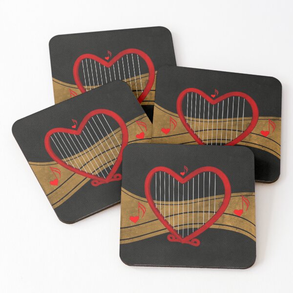 Item preview, Wonderful heart harp with key notes and heart designed and sold by nicky2342.