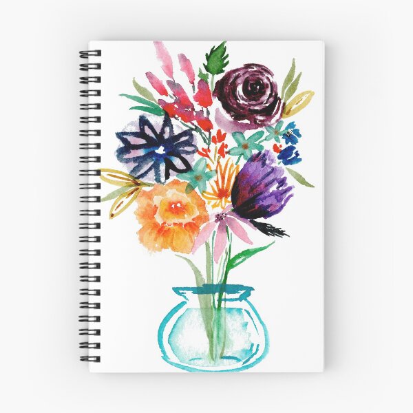 Aperçu de l'œuvre Aquarelle Bouquet Floral Dans Un Vase En Verre créée et vendue par Dani Reber.