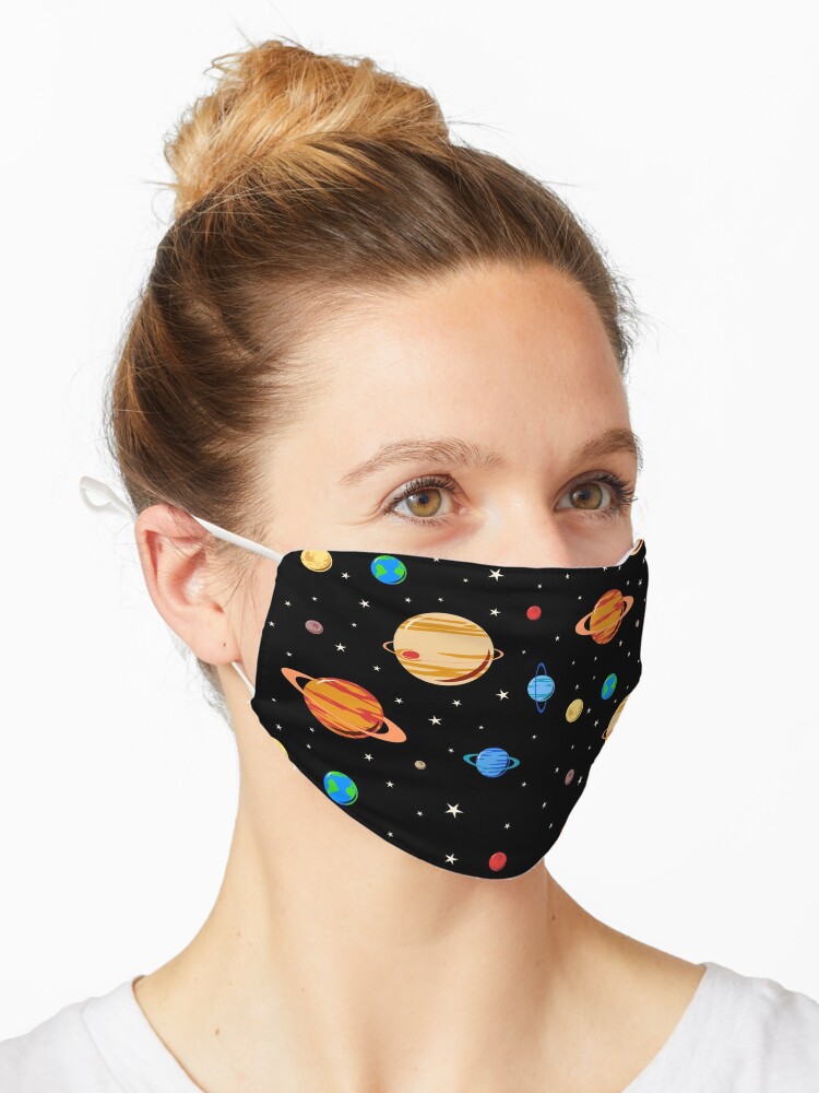 Mask, Cute Planets Pattern designed and sold by jezkemp