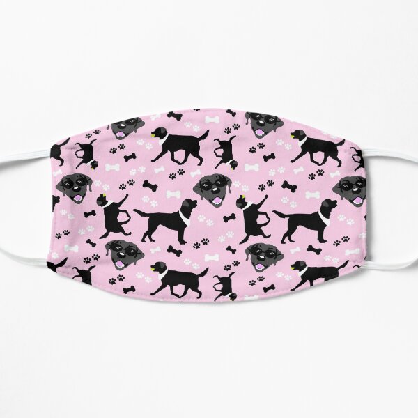 Black Lab Black Labrador Retrievers Pattern in PINK Don't Stop Retrievin' Flat Mask