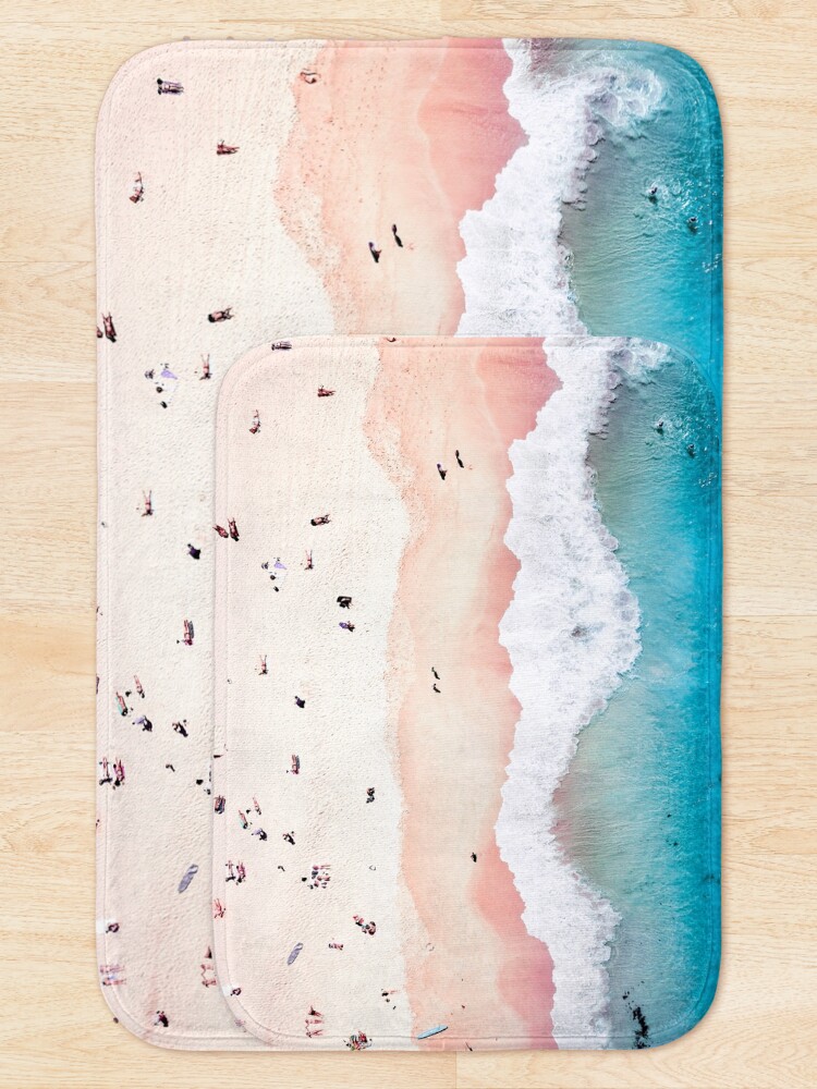 Alternate view of Aerial Sandy Beach Bath Mat