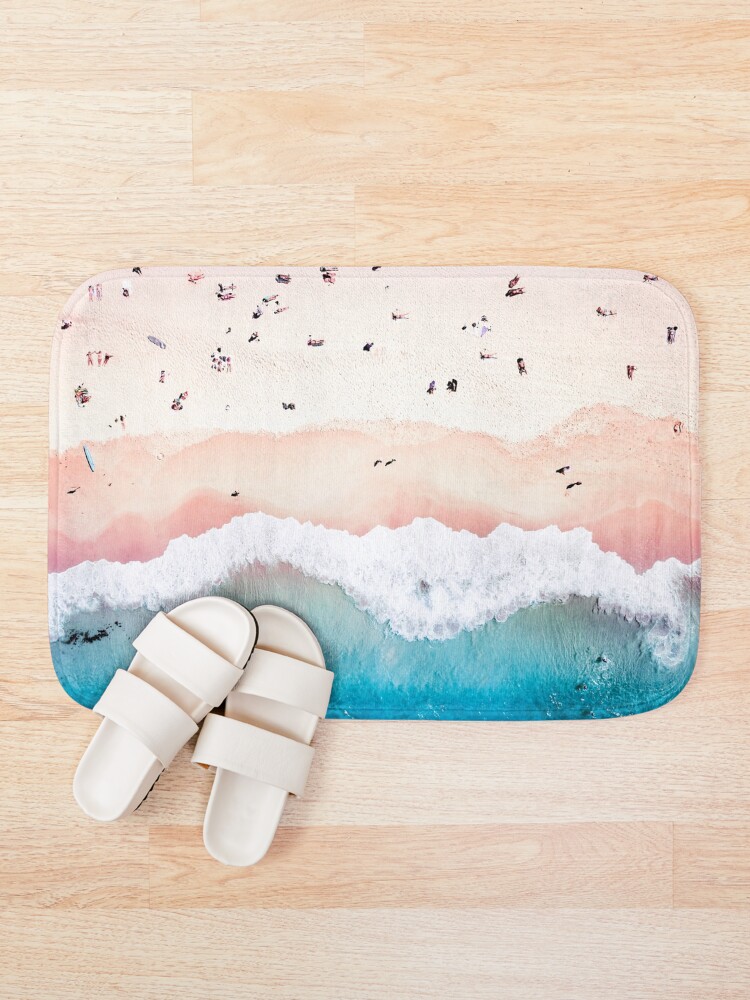 Alternate view of Aerial Sandy Beach Bath Mat