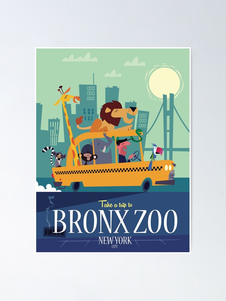 Details about   Bronx Zoo New York City Gorilla Vintage Poster Print Zoological Garden Tourism 