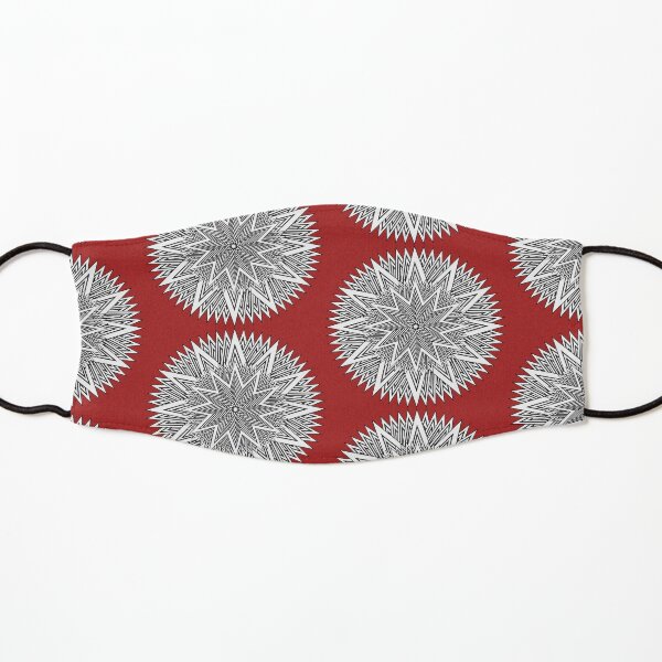 Monochrome Mandala Red Kids Mask