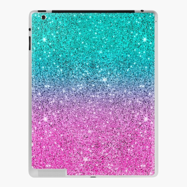 Pink To Turquoise Ombre Faux Image Glitter Texture Ipad Case And Skin For Sale By Artonwear 1803