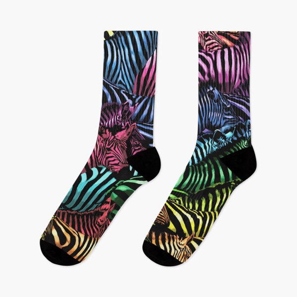 Artikelvorschau, Regenbogen Zebras entworfen und verkauft von Jennifer Stedman.