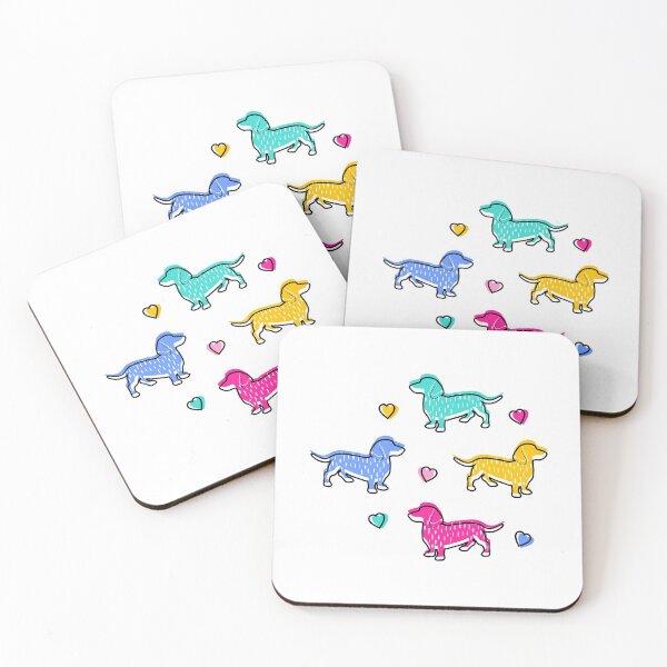 Item preview, COLORFUL DAXIES, DAXIES, DACHSHUND WITH HEARTS BY SUBGRL designed and sold by SUBGIRL.