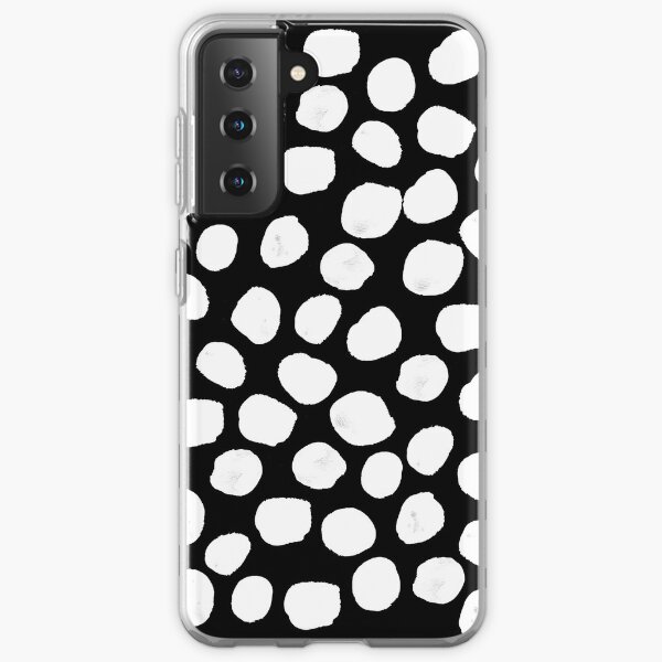 Black and white Dots - abstract painting minimal brooklyn design decor dorm room art gender neutral non binary pattern print Samsung Galaxy Soft Case