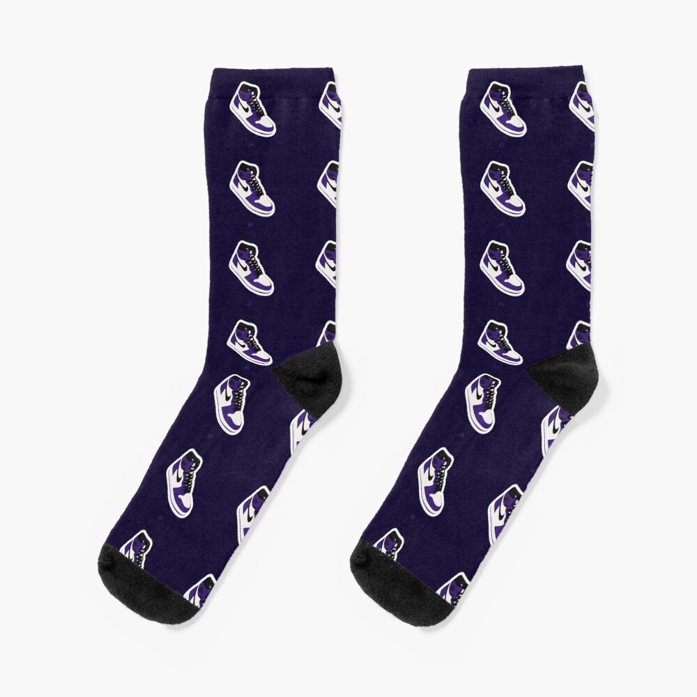 purple jordan socks