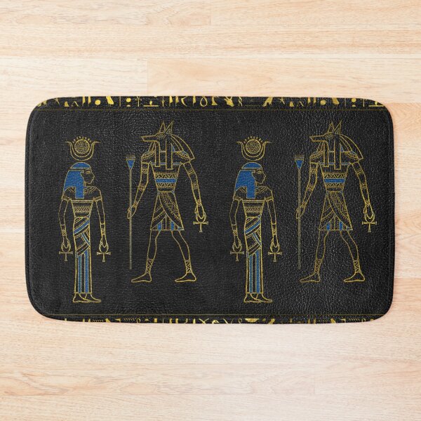 Item preview, Golden Egyptian Gods and hieroglyphics on leather designed and sold by Nartissima.