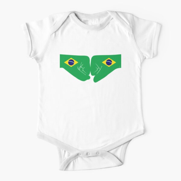 Brazil Fist Bump Patriot Flag Series Short Sleeve Baby One-Piece
