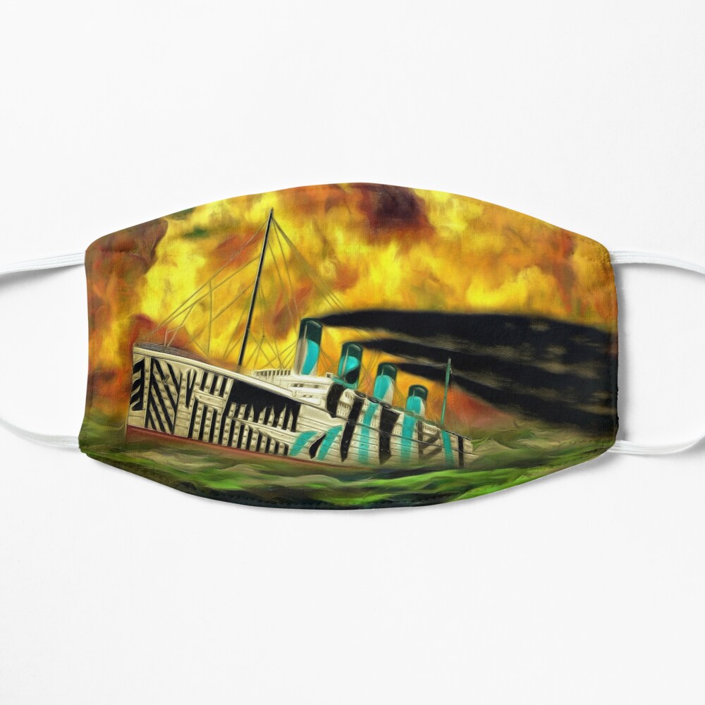 Rms Olympic In Camouflage Paint And Sailing On A Green Sea 1911 To 1936 Mask By Zipac Redbubble - roblox titanic update roblox free mask