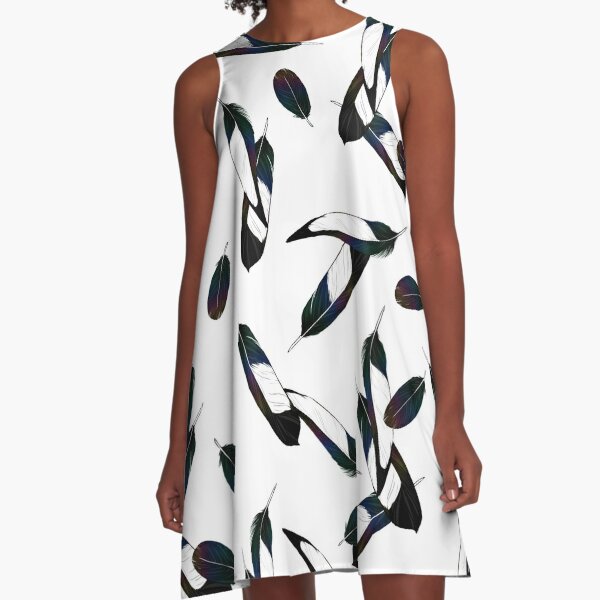 Magpie Feathers A-Line Dress