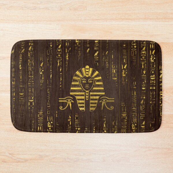 Item preview, Golden Egyptian Sphinx and hieroglyphics on wood designed and sold by Nartissima.