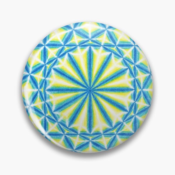 Item preview, Blue Yellow Star Geometrical Mandala  designed and sold by Sunfreestar.