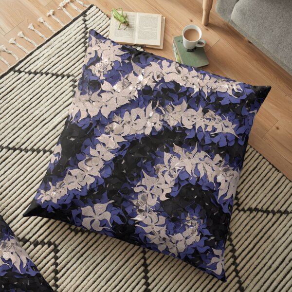 Midnight flowers Floor Pillow