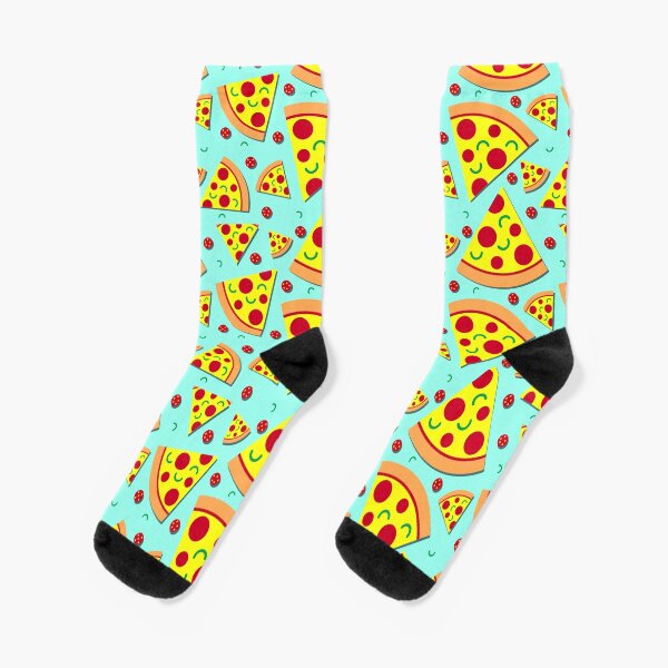 Bold Pepperoni Pizza Slices Food Pattern Socks