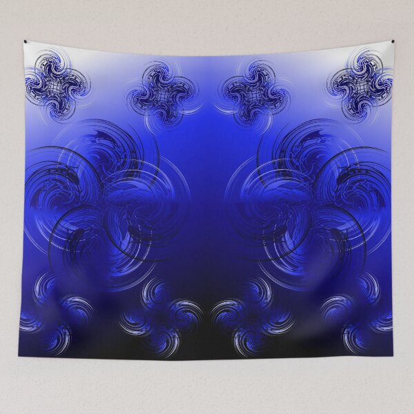 Item preview, Abstract powerful chic blue fractal background pattern designed and sold by TaliArtiYa.