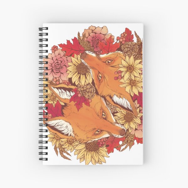 Autumn Fox Bloom Spiral Notebook