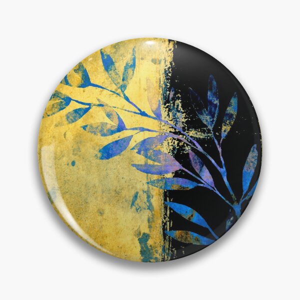 Item preview, blue leaves on gold designed and sold by clemfloral.
