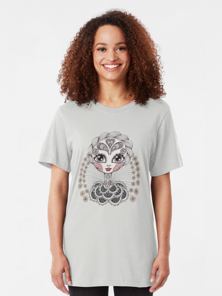 Alternate view of Miss Dia De Los Muertos Slim Fit T-Shirt