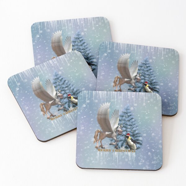 Item preview, Merry christmas, funny pegasus with penguin designed and sold by nicky2342.