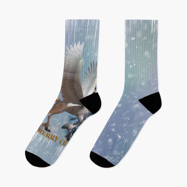 Item preview, Merry christmas, funny pegasus with penguin designed and sold by nicky2342.