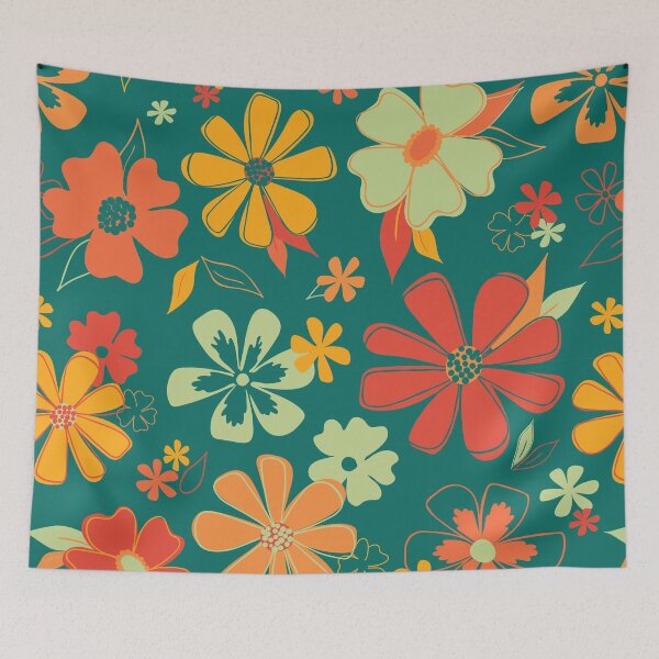 Item preview, Orange Outline Floral designed and sold by StudioPosies.