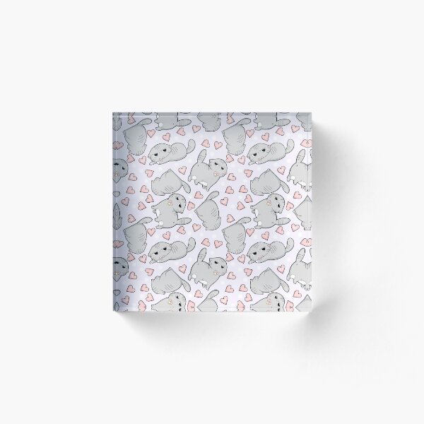 Angry Cat Candy Hearts Acrylic Block