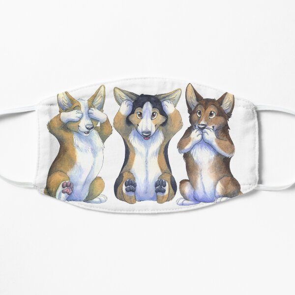 Three Wise Corgis Small Mask