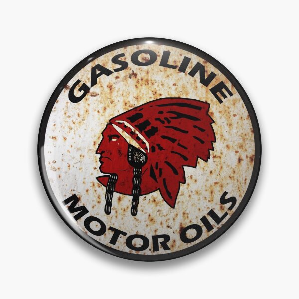 Item preview, Red Indian Gasoline vintage sign reproduction rusted vers. designed and sold by htrdesigns.