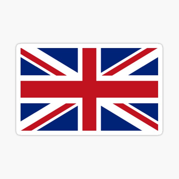 Union Jack. Union Flag. Flag of the United Kingdom, Britain, British flag. Pure and simple. Landscape format. Sticker