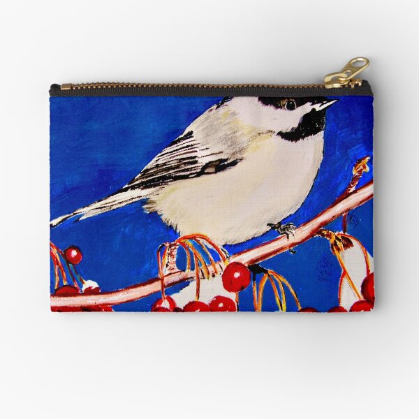Acrylic Chickadee Zipper Pouch