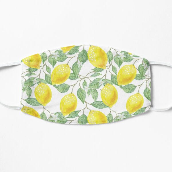 Download Funny Yellow Lemons Green Leaves Lemon Abstract Teen Pop Culture Retro Vintage Pattern Mask By Farhanhafeez Redbubble PSD Mockup Templates