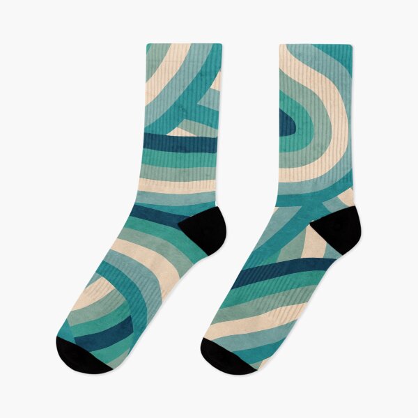 Item preview, Teal Vintage Faded 70's Style Rainbow Stripes designed and sold by itsjensworld.