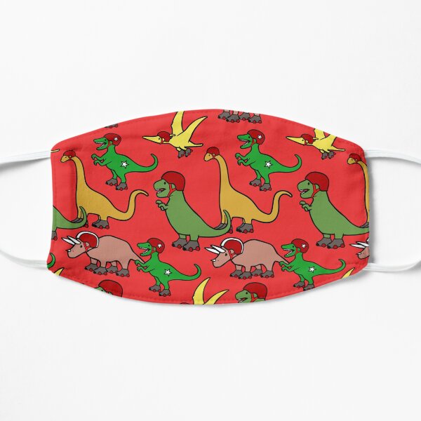 Roller Derby Dinosaurs RED Pattern Flat Mask